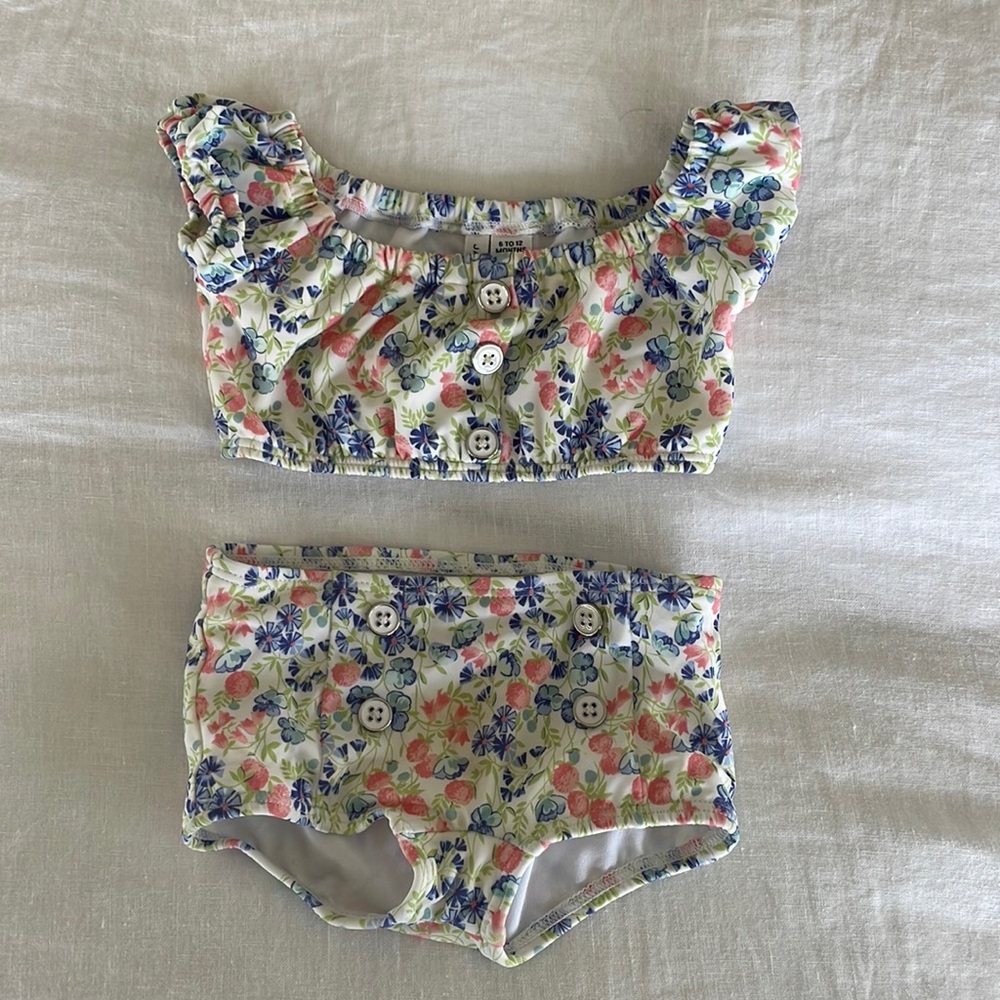 Janie and Jack ditsy floral two piece bikini 6-12 months